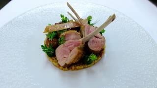 Head Chef Torsten Michel prepares a lamb dish in 3 star restaurant Schwarzwaldstube Germany [upl. by Cram]