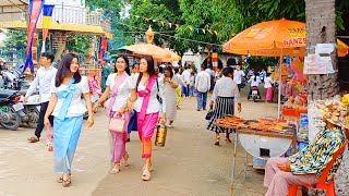 Best Street Food Tour in Kandal Province Cambodia  Countryside Market on Pchum Ben Day [upl. by Asaret]