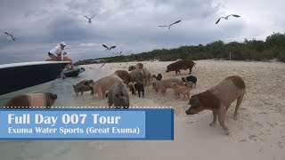 Exuma Water Sports Full Day Excursion Iguanas Swimming Pigs Sharks Thunderball Grotto [upl. by Airda85]