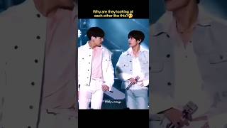 Why🤔 are they looking at each other like this🐻🐰🔥😉 shorts bts v jk taekook love youtubeshorts [upl. by Arnelle349]