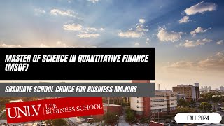 Quantitative Finance MSQF  The Ideal Graduate School Choice for Business Majors [upl. by Ettevey]