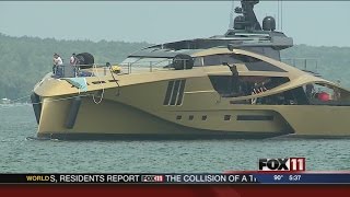 New yacht launched in Sturgeon Bay [upl. by Curley]