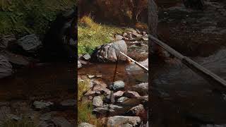 Painting a quiet little cascade in oils oilpainting artdaily landscapepainting [upl. by Eigram617]