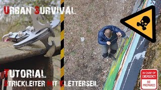 🧗 Strickleiter selber bauen mit Kletterseil und Enterhaken  Urban Survival Überleben 🏕️ [upl. by Gurtner]