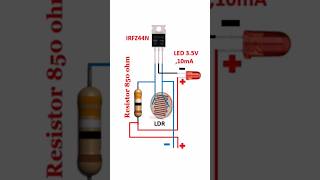 Automatic night light using mosfet IRFZ44N and LDR shorts [upl. by Benzel457]