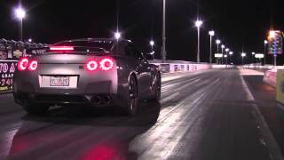 2010 Nissan GTR 14 mile Drag Racing runs 104  128 MPH [upl. by Eeryk]