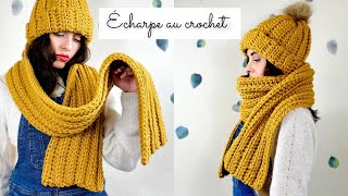 Comment faire une écharpe au crochet 🧶 Tuto crochet facile SUPER RAPIDE 🧶Modèle homme femme enfant [upl. by Mercado]