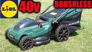 LIDL tondeuse à gazon 40V PARKSIDE brushless PRMA 40Li C1 40 CM cordless Lawn mower [upl. by Lorinda428]