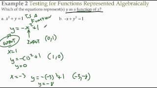 Section 12 Example 2 Testing for Functions Represented Algebraically [upl. by Eneleoj139]