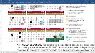 Calendario Escolar 2024 2025 [upl. by Tristram]