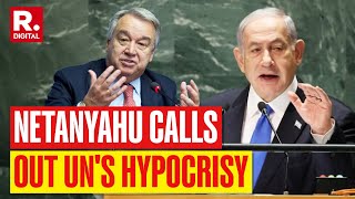 Netanyahu Calls UN A Joke For Passing More Resolutions Against Israel Than Entire World Combined [upl. by Lahey]