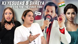 Waleska amp Efra React to Surmai Akhiyon by Shreya Ghoshal and Yesudas on Stage [upl. by Eisler]