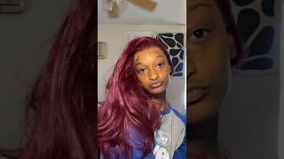 SHEIN BURGUNDY SYNTHETIC WIG INSTALLATION 😱😱😍 NOT SPONSORED￼sheinwigs wigreview review [upl. by Delcina640]