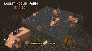 HOW TO MAKE A HOGLIN FARM IN MINECRAFT 120 UNLIMITED FOODLEATHER FARM [upl. by Intihw516]