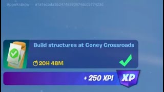 Fortnite Quest  Build structures at Coney Crossroads  Chapter 3 Season 1 [upl. by Ceporah]