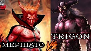 TRIGON  DC VS MEPHISTO  MCUWHO WILL WIN IN HINDI  Ellite comics and games battles [upl. by Ralyat]