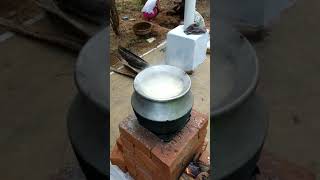 Brick rocket cooking stove at Farm India2 [upl. by Hepzi598]