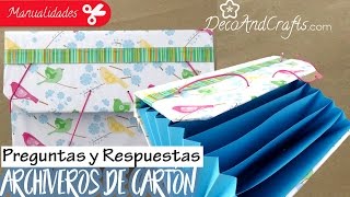 Como hacer Archiveros de Cartón PampR Carta Oficio y A3  DecoAndCrafts [upl. by Hettie175]