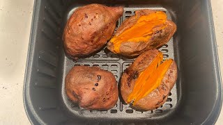 Air Fryer Baked Sweet Potatoes Recipe [upl. by Nosahc]