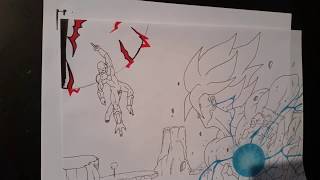 Drawing Goku vs Frieza on Namek  Kamehameha DragonBall Z HD [upl. by Ymaj]