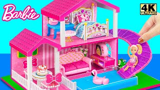 10 DIY Miniature House Compilation ❤️ Make Pink Barbie Doll House from Polymer Clay Cardboard [upl. by Detta]