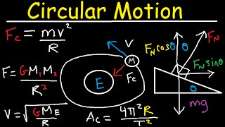 Centripetal Acceleration amp Force  Circular Motion Banked Curves Static Friction Physics Problems [upl. by Lutim]