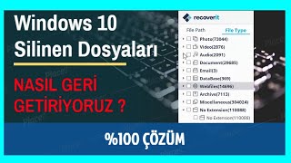 Windows 10 silinen dosyaları kurtarma  Kesin Çözüm [upl. by Ateuqal]