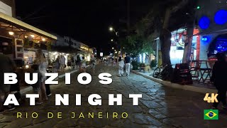 Magical Night WalkTrip in Búzios Downtown ✨🌗🚶‍♂️🌉  Explore Rio de Janeiros Nightlife Charm  4K [upl. by Ahmar]