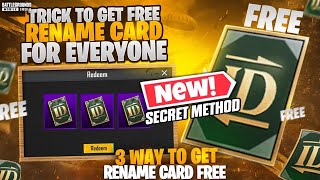 How To Get Free Rename Card In Bgmi  Bgmi Free Redeem Card Kaise Le  How to get rename card PUBG [upl. by Evey636]