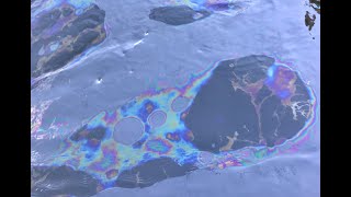 An evolving thinfilm interference oil and diesel on water [upl. by Neimad806]