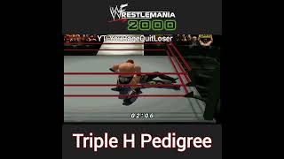 Triple H Pedigree Chris Jericho wwfwrestlemania2000 nintendo64 shorts [upl. by Tillio318]