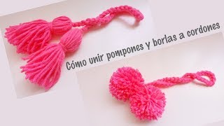 Cómo unir pompones y borlas a cordones tejidos [upl. by Aisayt]