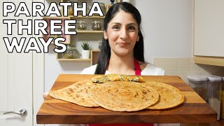 Paratha Recipe Three Ways  Basic Round Lacha And Square Paratha  Easy amp Simple [upl. by Enitsuga]