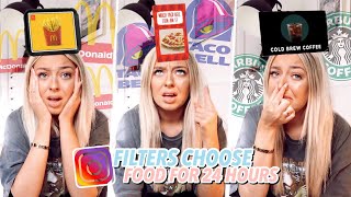 INSTAGRAM FILTERS Choose my FOOD for 24 HOURS [upl. by Sidman]