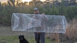 BUILDING The ULTIMATE Catfish Wire Netquot PART II HOW TO  DIY  HOMEMADE Fishing Net Making [upl. by Odarnoc]