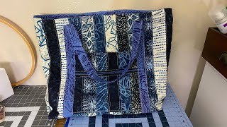 How to Sew Quilted Tote Bag With Jelly Roll [upl. by Ruhtra]