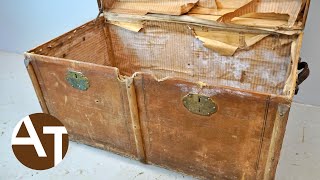 I spent 100 hours restoring this STEAMER TRUNK [upl. by Gardas]