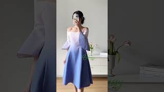 Blue Gradient Midi Dress  Blue Gradient Special Occasion Dress Supplier [upl. by Zilla]