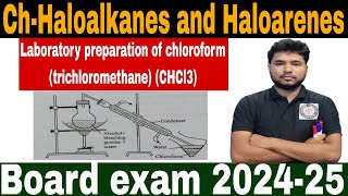 Laboratory preparation of chloroform trichloromethane CHCl3Class12th Haloalkanes and Haloarens [upl. by Vito475]