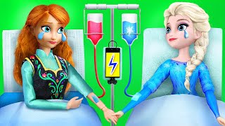 Elsa Anna and Ladybug in the Hospital  28 Frozen DIYs [upl. by Alicec]