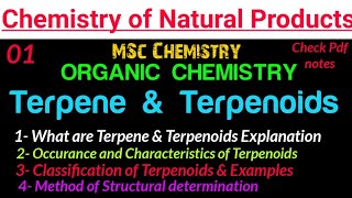 Terpene amp Terpenoids Intro  Classification Isolation •MSc Chemistry  Natural Products• notes [upl. by Isac]