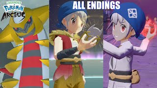 Pokemon Legends Arceus ALL ENDINGS Normal Ending True Ending amp Secret Ending [upl. by Peper]