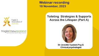 Toileting Strategies amp Supports Part A  webinar with Dr Jennifer Epstein 18 Nov 2023 [upl. by Applegate138]