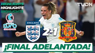 HIGHLIGHTS  Inglaterra 21 España  UEFA Womens Euro 2022 4tos  TUDN [upl. by Irakuy177]