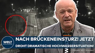 DRESDEN Nach Einsturz der Carolabrücke Schlimme Befürchtung Jetzt droht HochwasserSituation [upl. by Noirret]