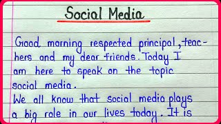 Social media speech in english  Social media advantages and disadvantages speech [upl. by Domingo]