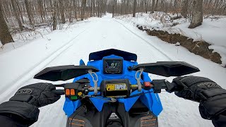 2020 Polaris Switchback Assault 850  POV Test Ride Binaural Audio [upl. by Ahsikam304]