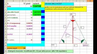 triangolo isoscele equilatero risolto con excel [upl. by Dijam]