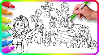 Coloring Pages MY LITTLE PONY  How to color My Little Pony Easy Drawing Tutorial Art Coloring MLP [upl. by Ahtanaram356]