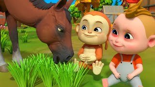 Old Macdonald Had A Horse Farm  We Play Outside Song  Kindergarten Nursery Rhymes amp Kids Songs [upl. by Treble]